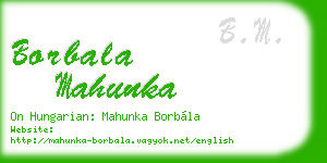 borbala mahunka business card